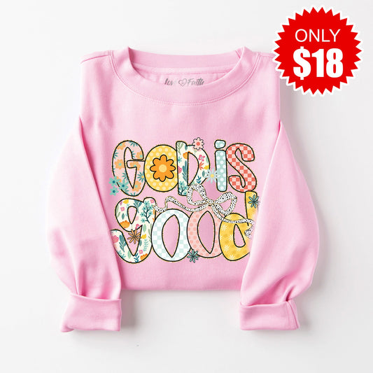 God is Good Sweatshirt - Heather Bubble Gum - 18 Style001