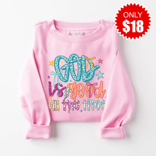 God is Good Sweatshirt - Heather Bubble Gum - 18 Style002