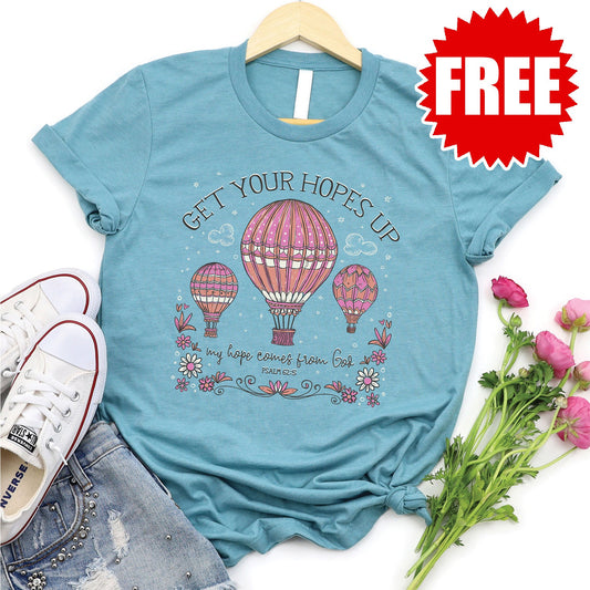 Hopes Up Balloon Tee - Heather Lagoon Style001