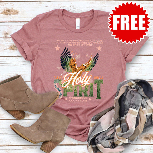 Holy Spirit Tee - Heather Mauve - 0