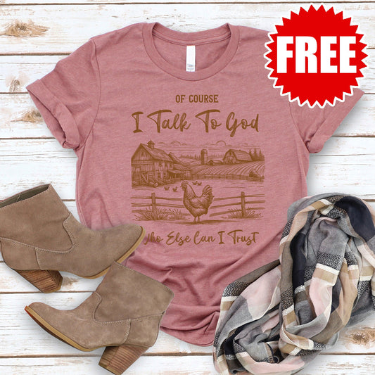 I Talk to God Tee - Heather Mauve - 0
