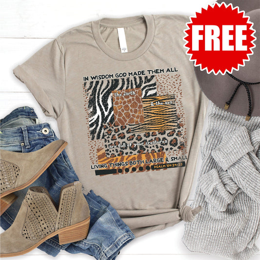 All Gods Creatures Tee - Heather Stone - 0 Style001