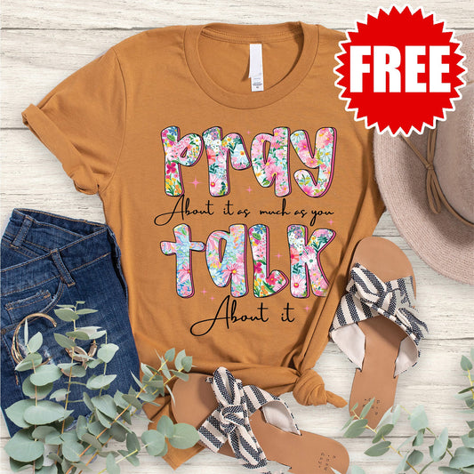 Pray About It Tee - Heather Toast - 0