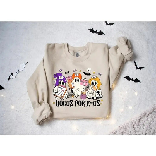 Hocus Poke-us Witch Nurse Halloween Shirt, Medical Lab Tech Halloween Shirt, ER Crew Shirt, Spooky Health Professional Shirt, Hocus Poke-us