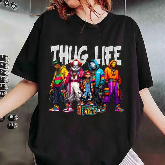 Horor Thuglife Halloween Shirt - Sweatshirt - Hoodie, Full Color, For Men, For Women, Casual, Classic Fashion, Full Sizes, Tee Print