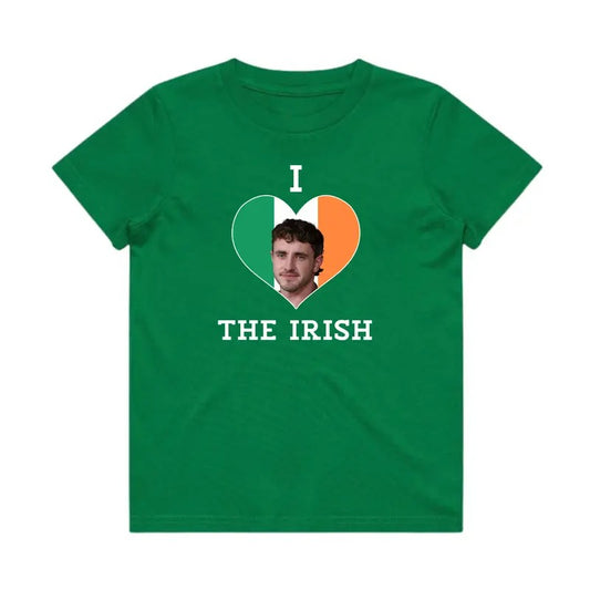 I Love the Irish Paul Mescal Baby Tee x Tshirt, I Heart the Irish, St. Patrick's Day Outfit Green Paul Mescal, Irish Pride Tee Luck Of The Irish