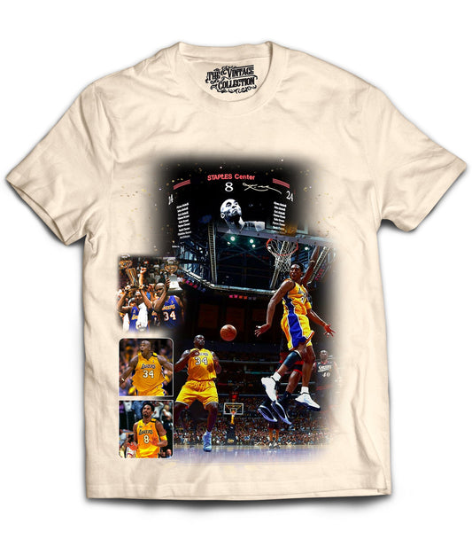 Kobe / Shaq Tribute Vintage Shirt: Front/Back (White)