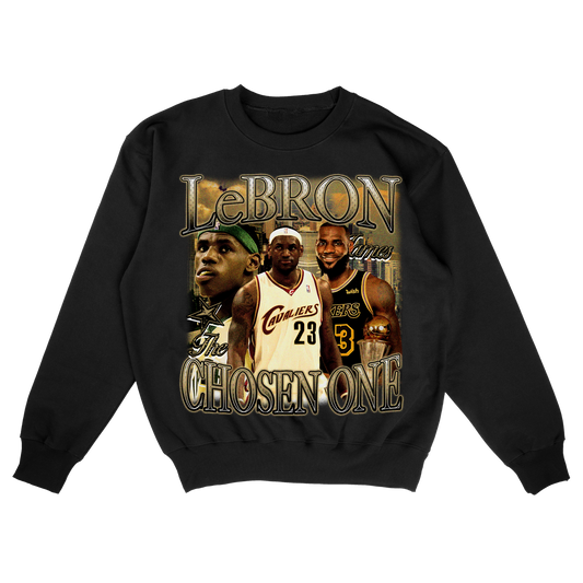 LeBron James Graphic Sweatshirt – The Chosen One Vintage Basketball Pullover – Rare Streetwear for NBA Fans