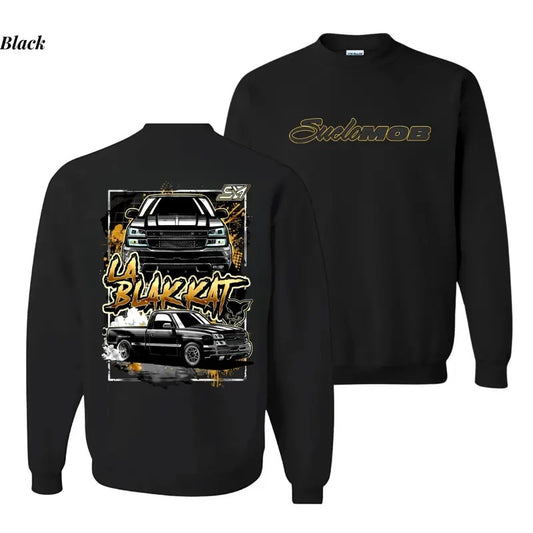 La Blak Kat Car Lover Sweatshirt, Automotive Graphic Shirt, Car Enthusiast Apparel, Casual Car Merch for Men