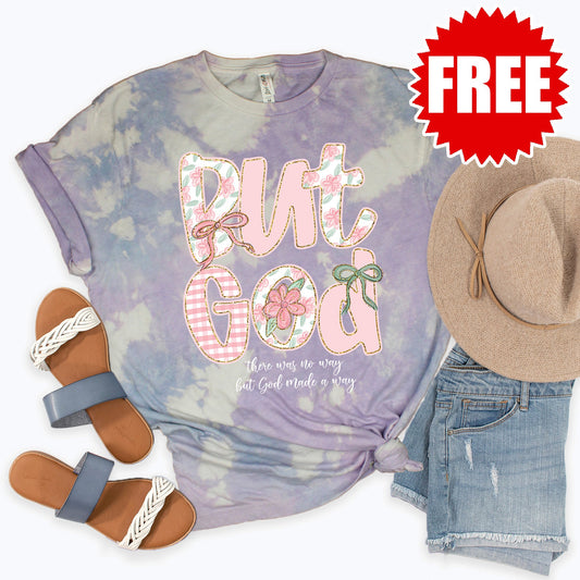 But God Tee - Lavender Sky Tie Dye - 0