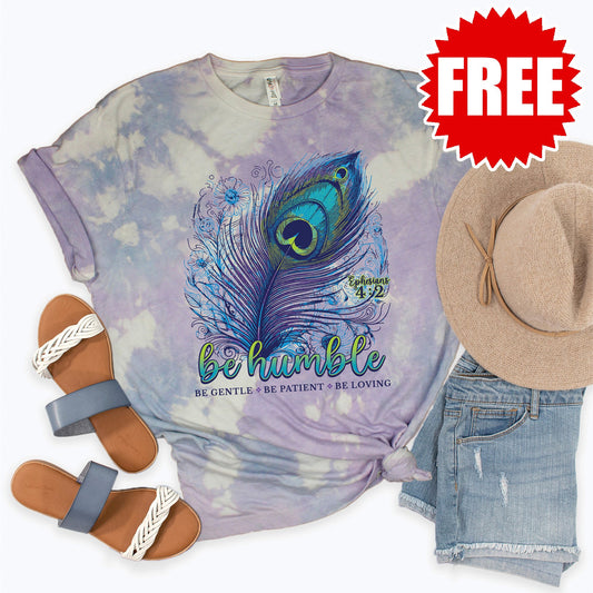 Humble Peacock Tee - Lavender Sky Tie Dye - 0