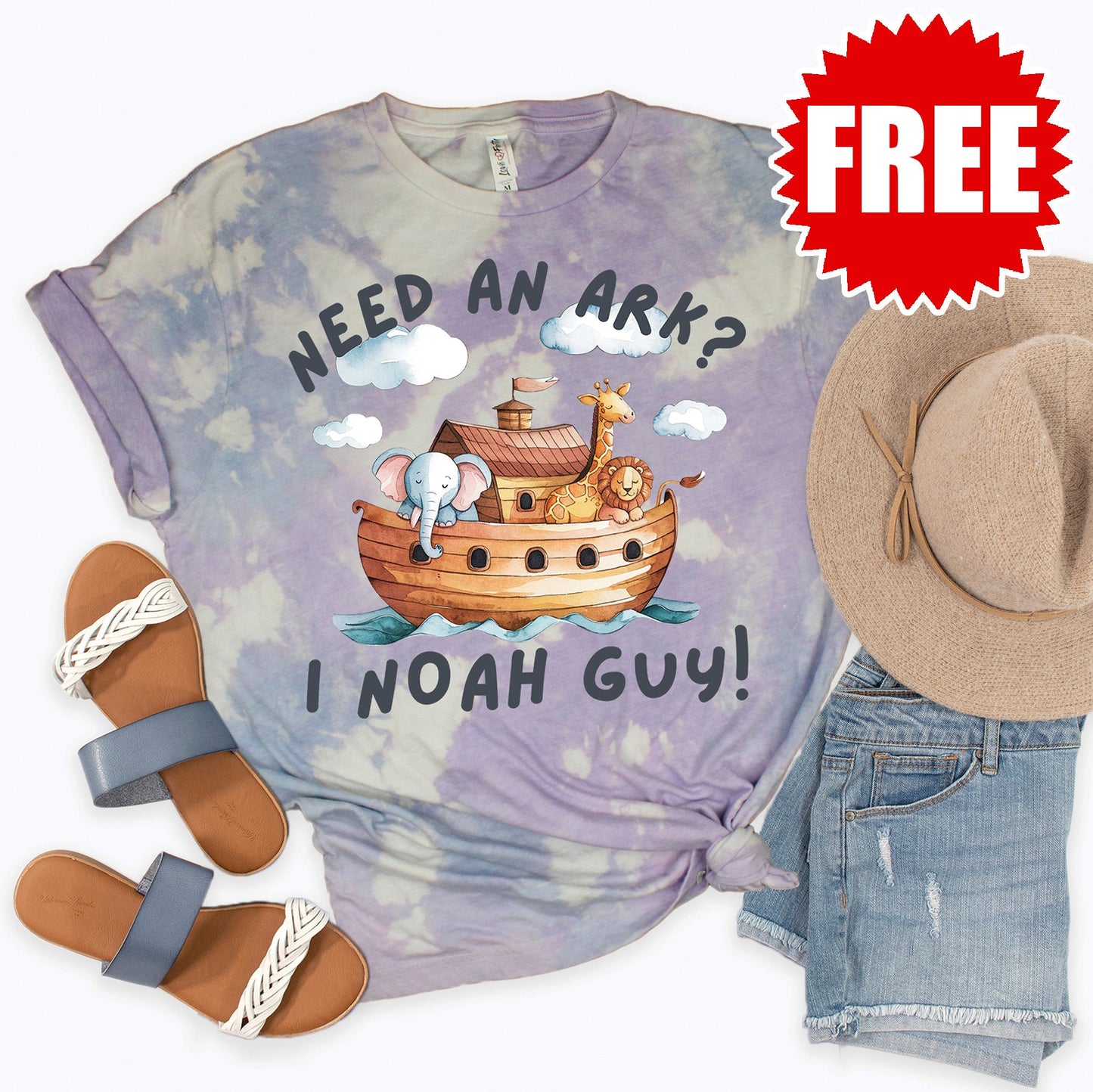 I Noah Guy Tee - Lavender Sky Tie Dye - 0