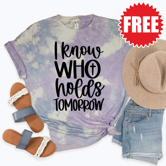 I Know Who Holds Tomorrow Tee - Lavender Sky Tie Dye - 0