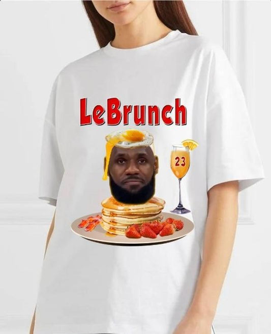 LeBrunch Funny Lebron James Pancake Tee,Brunch Parody Graphic Shirt