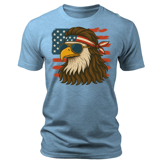 4th of July Mullet Eagle T-Shirt Men's Funny Patriotic American Flag Graphic Tees