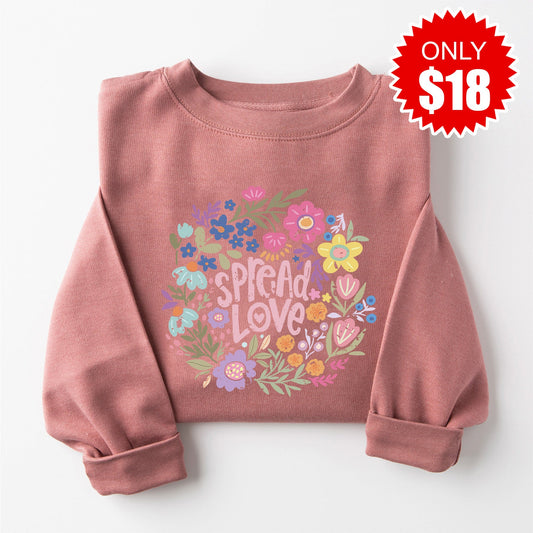 Spread Love Sweatshirt - Heather Mauve - 18