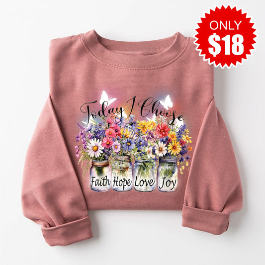 I Choose Sweatshirt - Heather Mauve - 18