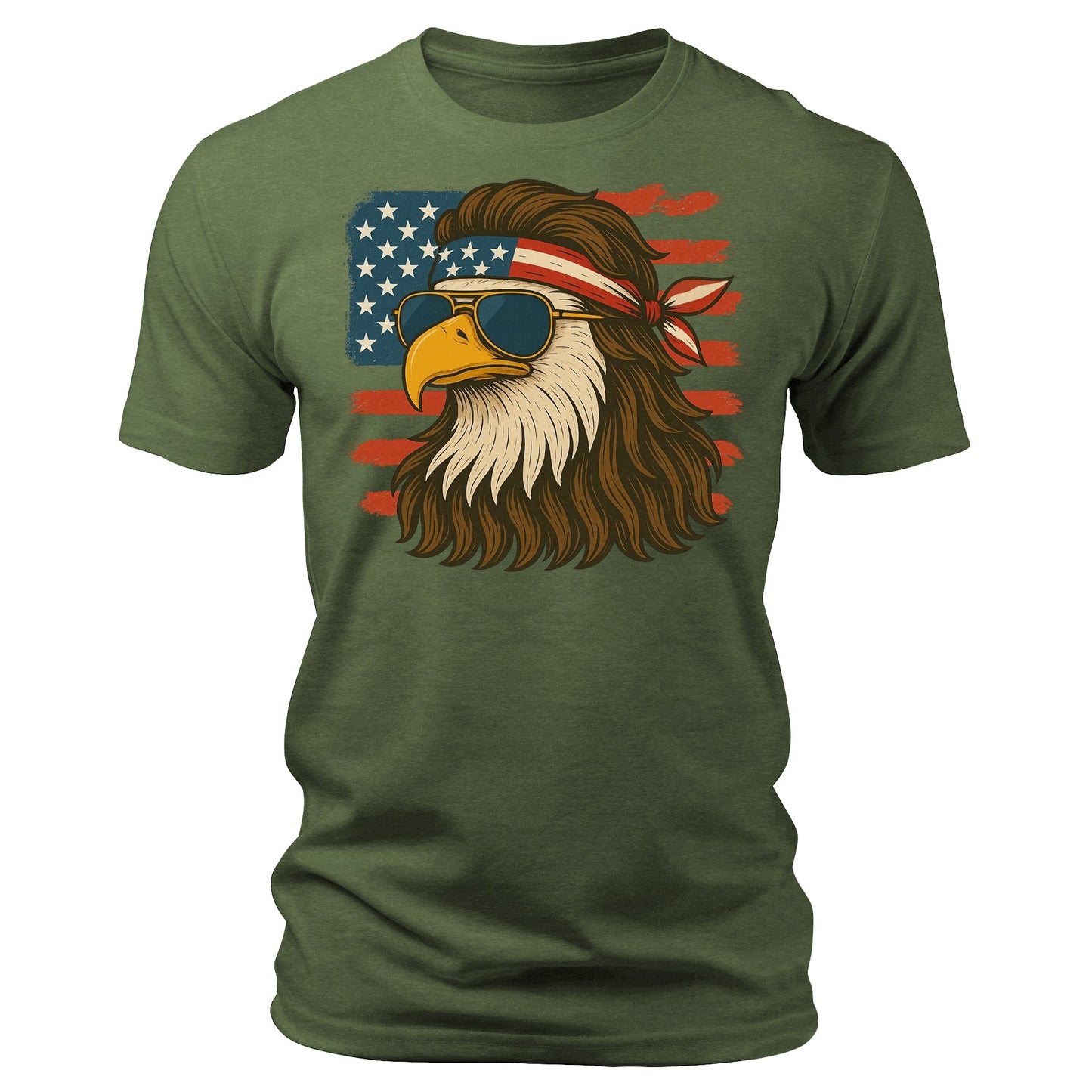 4th of July Mullet Eagle T-Shirt Men's Funny Patriotic American Flag Graphic Tees