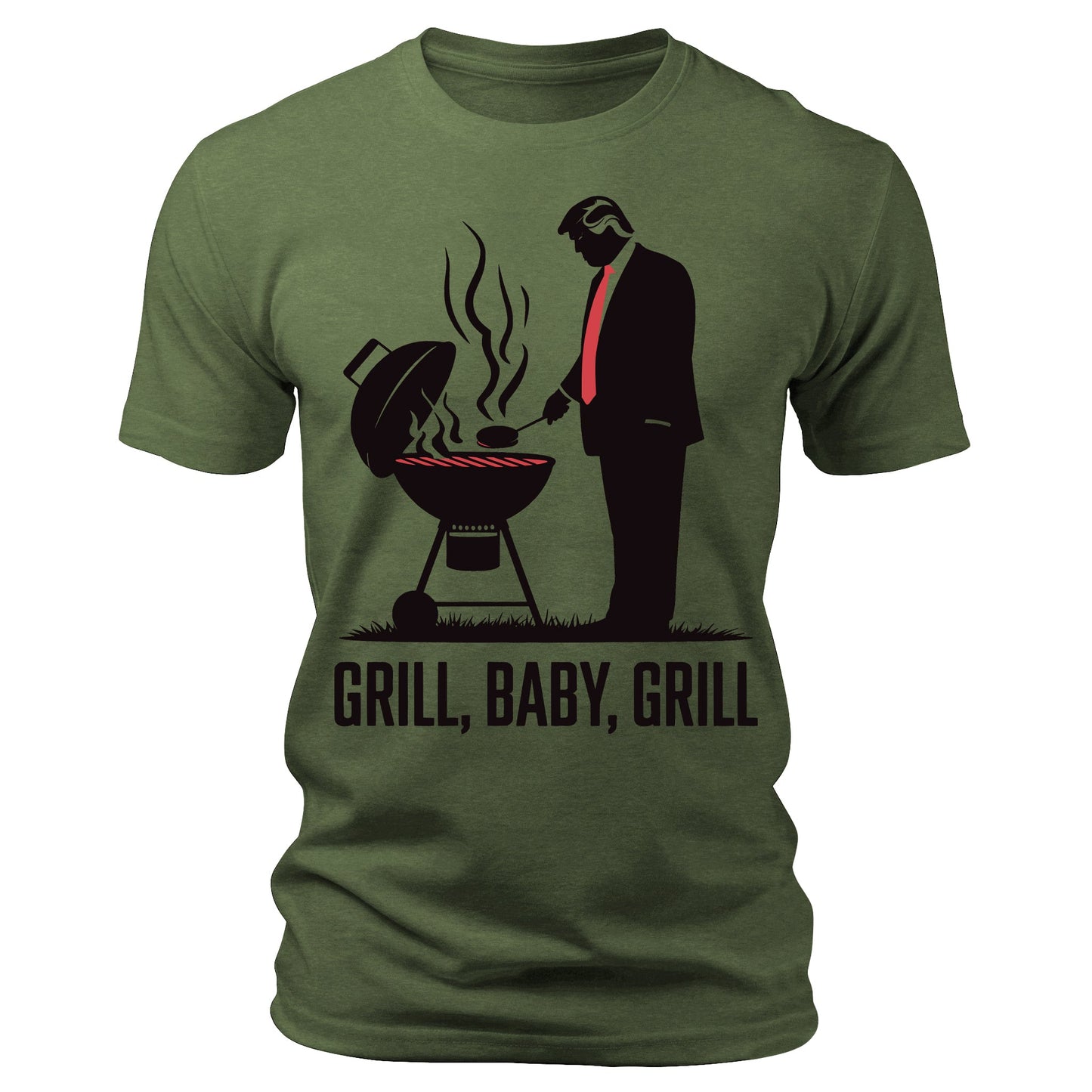 Grill Baby Grill Funny Trump Silhouette 4th of July T-Shirt