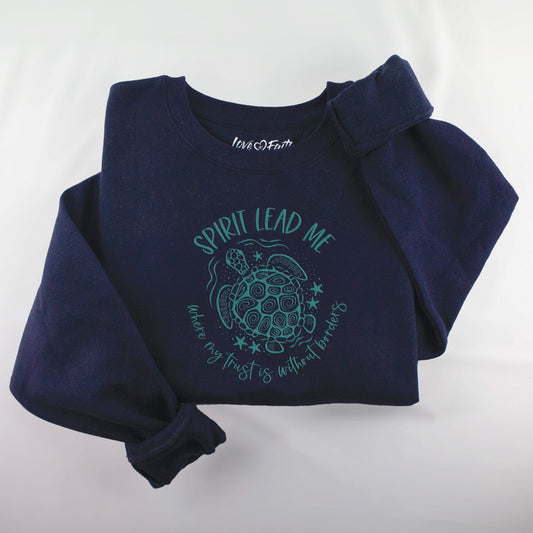 Embroidered Spirit Lead Me Crewneck Sweatshirt - 5