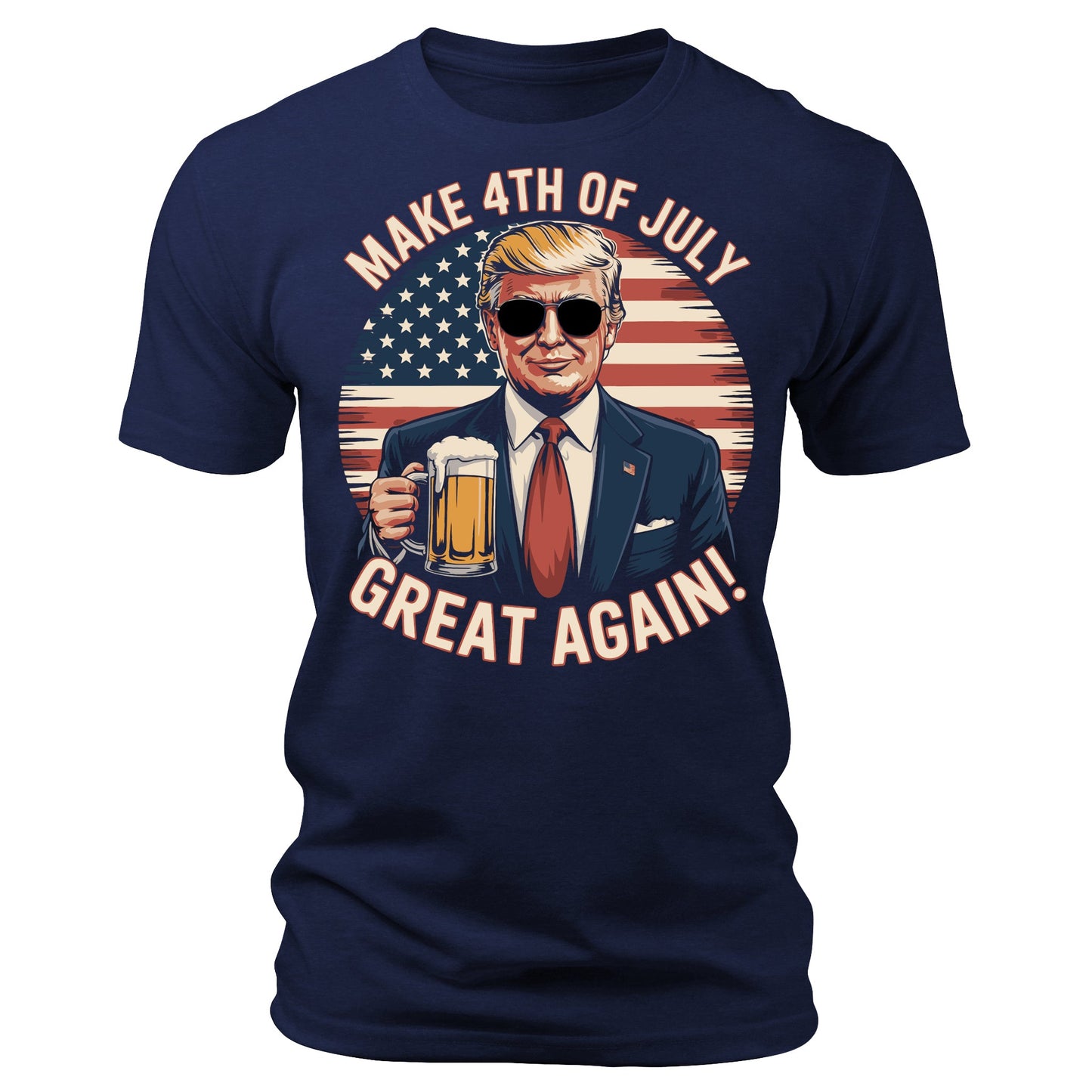 Make 4th Of July Great Again T-Shirt Men's Funny Patriotic American Flag Trump Graphic Tees