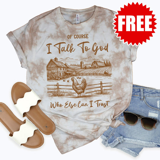 I Talk to God Tee - Oatmeal Splash Tie Dye - 0