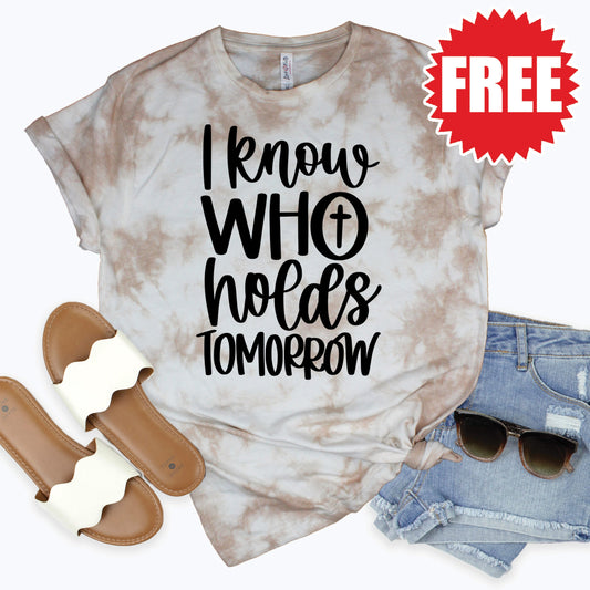 I Know Who Holds Tomorrow Tee - Oatmeal Splash Tie Dye - 0