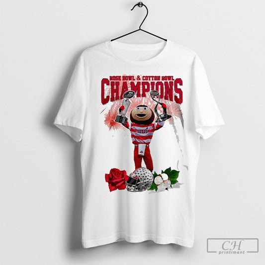 Official Custom Ohio State Rose Bow And Cotton Bowl Champions 2025 Shirts