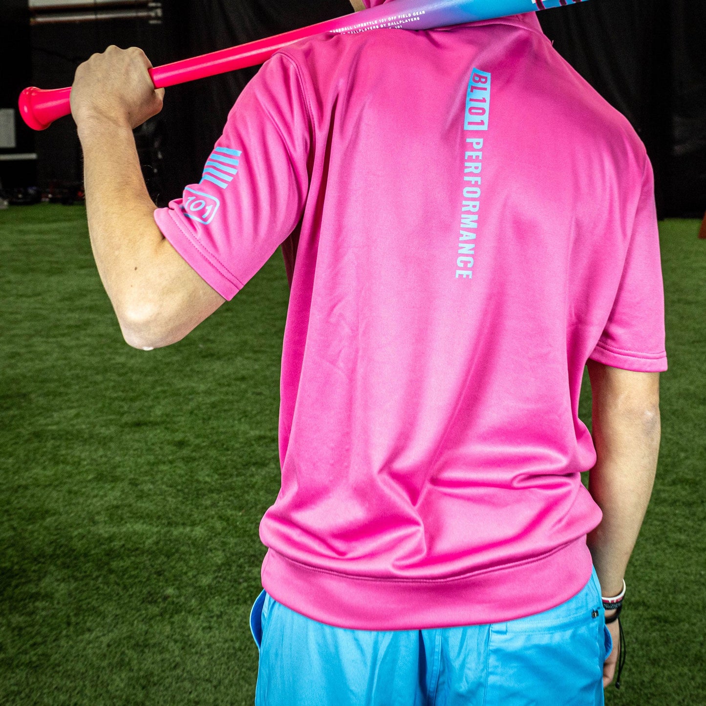 BSBL-SZN Youth Short Sleeve Hoodie V2 - Cotton Candy Pink