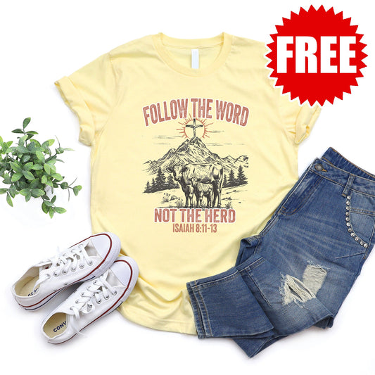 Follow the Word Tee - Heather Pale Yellow - 0