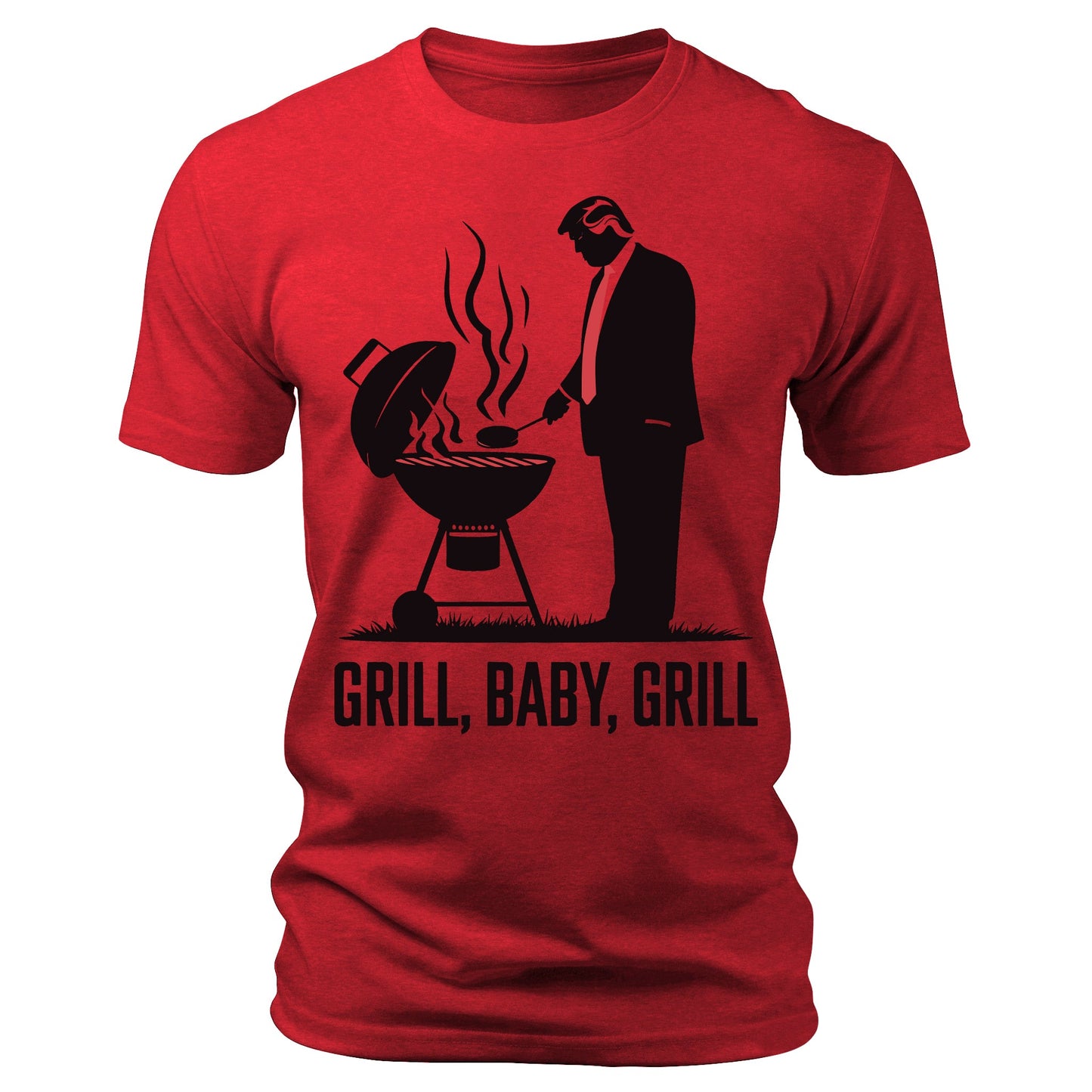 Grill Baby Grill Funny Trump Silhouette 4th of July T-Shirt
