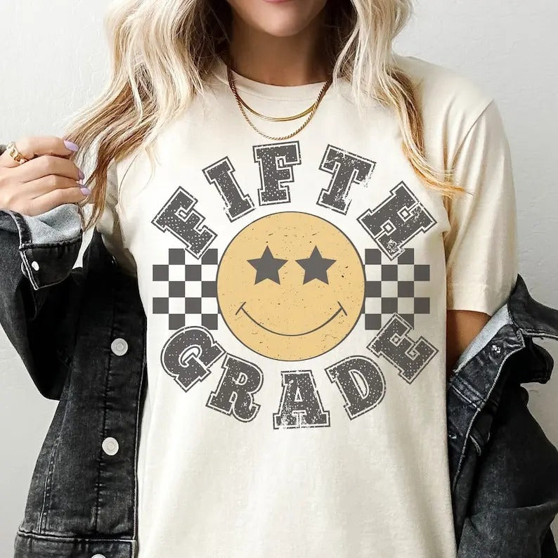Retro Fifth Grade Teacher Shirt, 5th Grade Teacher Tee, First Day of School Matching TShirt, New Teacher Gift, Teacher Squad, Vintage  T-shirt, sweater and Hoodie