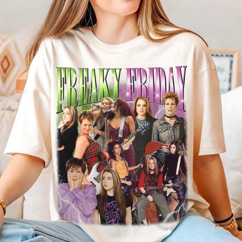 [Sale up to 30%] Comfort Colors Freaky Friday Bootleg Shirt, Freakier Friday Shirt, Anna Coleman Tess Coleman Homage Tee, Pink Slip Rock Band Shirt