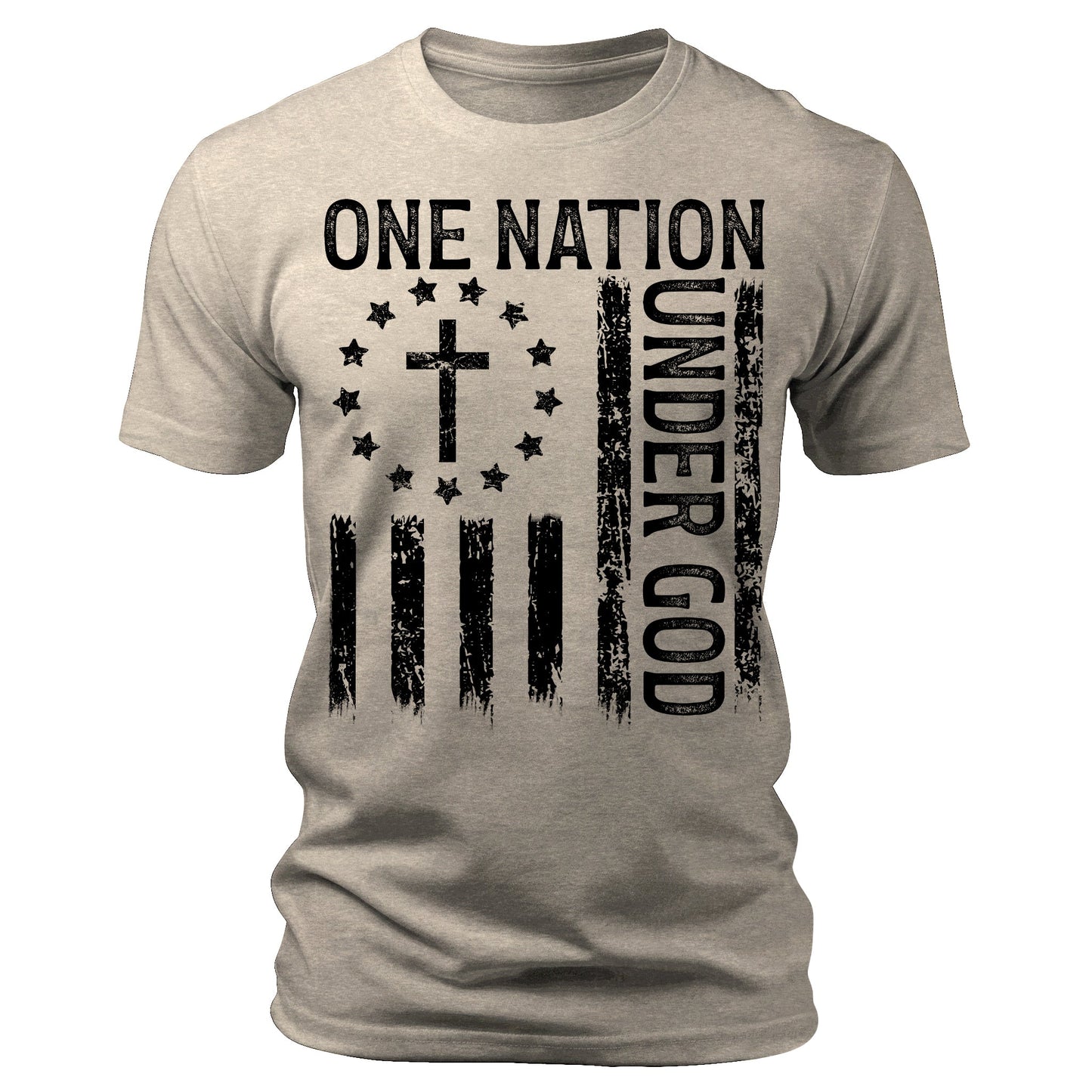 One Nation Under God Flag 4th Of July Patriotic Christian T-Shirt