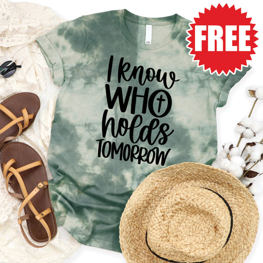I Know Who Holds Tomorrow Tee - Sapphirine Tie Dye - 0
