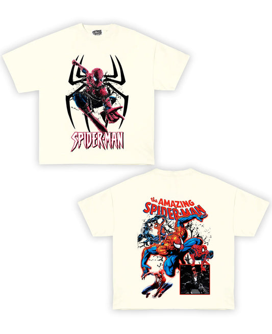 Spider-Man Tribute Vintage Shirt: Front/Back (White)
