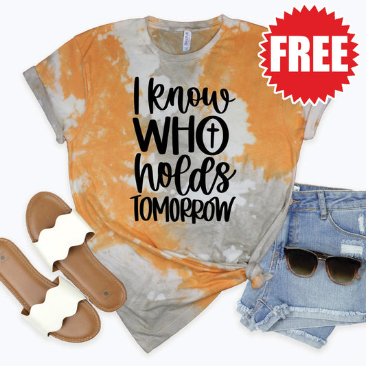 I Know Who Holds Tomorrow Tee - Toast Splash Tie Dye - 0