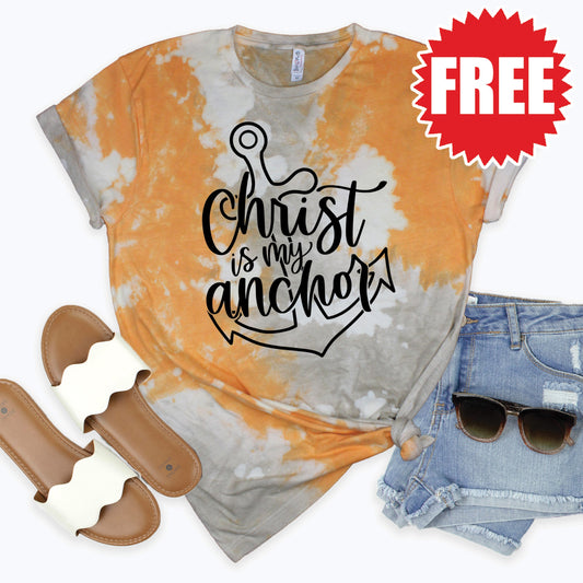 Christ Is My Anchor Tee - Toast Splash Tie Dye - 0