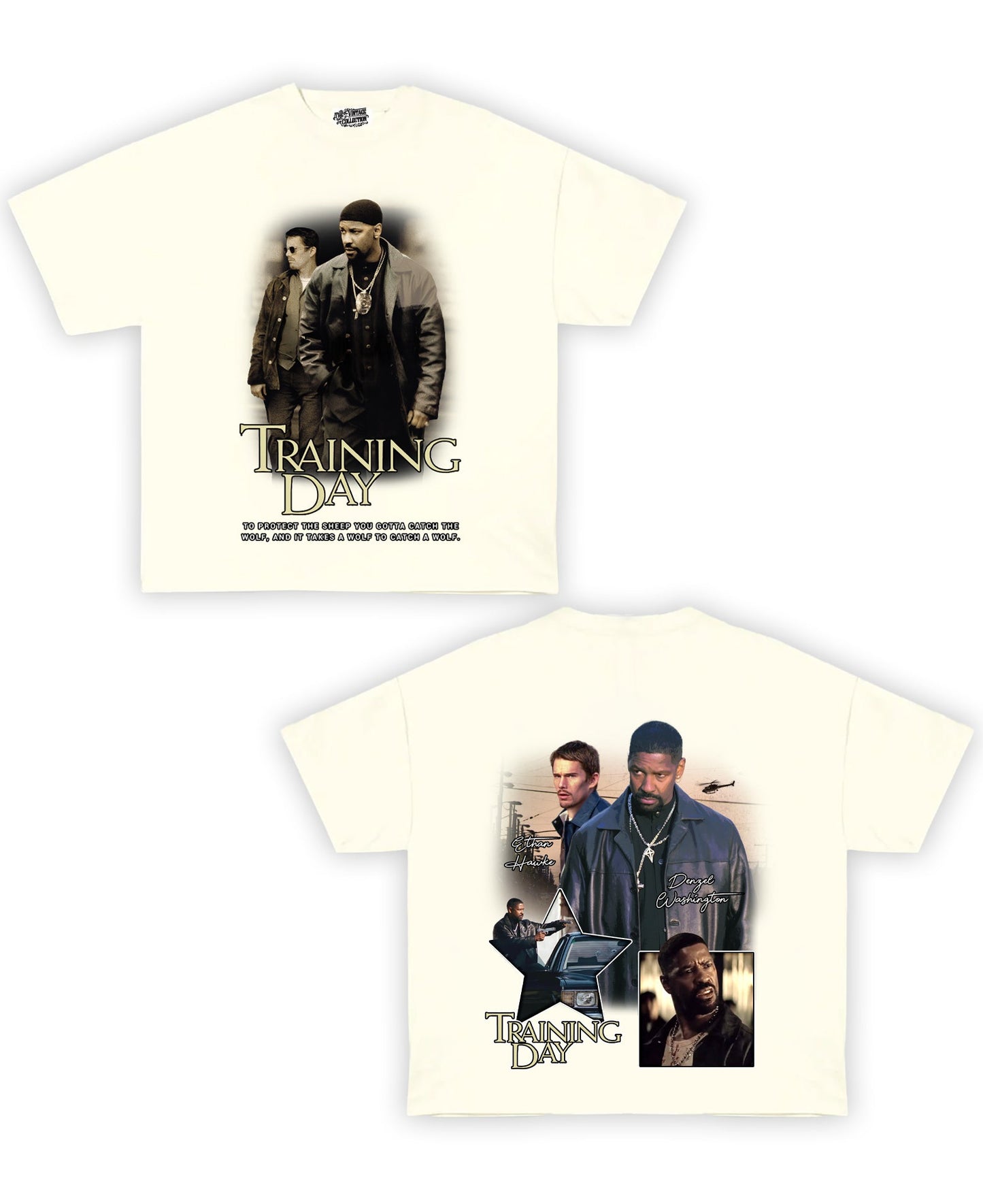 Training Day Tribute Vintage Shirt: Front/Back (White)