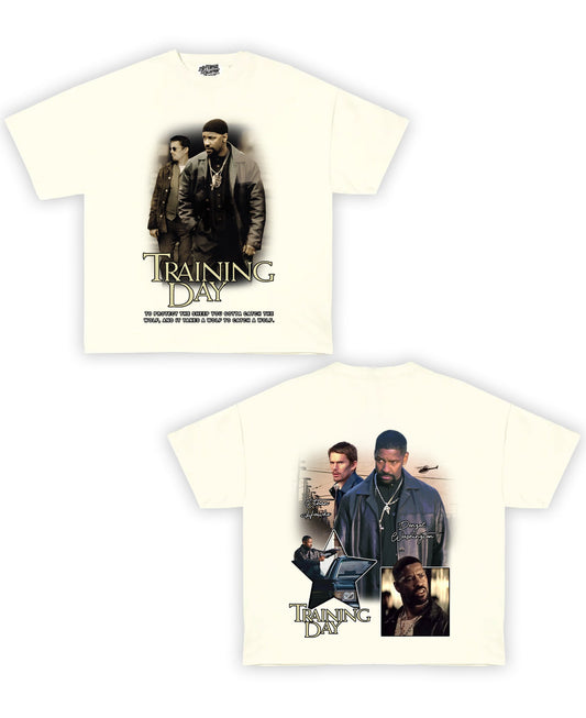 Training Day Tribute Vintage Shirt: Front/Back (White)