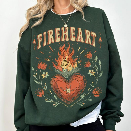 Vintage Fire-heart Sweatshirt, To Whatever End Sweatshirt, SJM quotes, Throne of Glass Sweatshirt, SJM tee, You do not yield Sweatshirt
