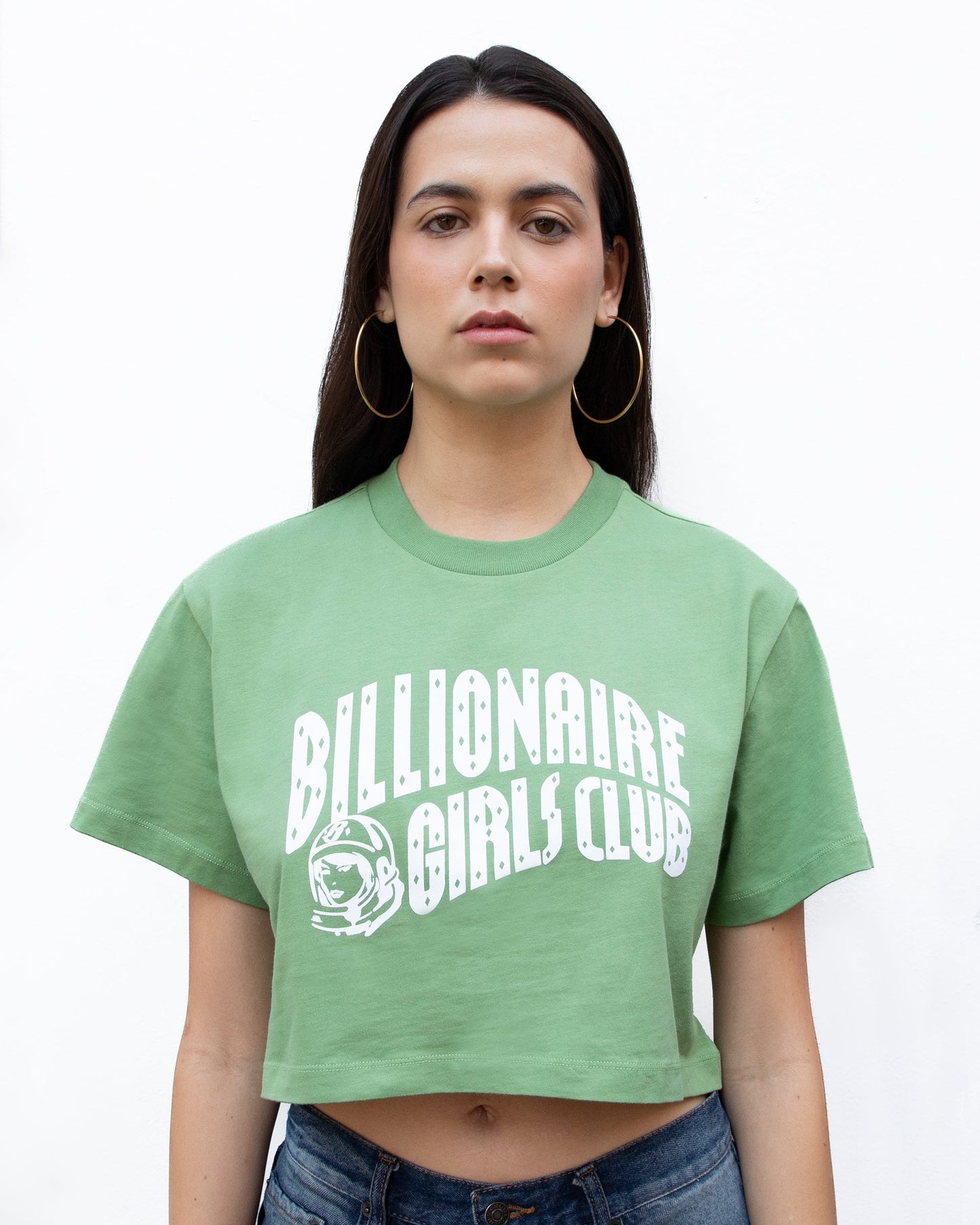 Womens Classic Curve Logo Cropped Tee Style002
