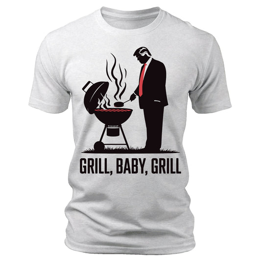 Grill Baby Grill Funny Trump Silhouette 4th of July T-Shirt