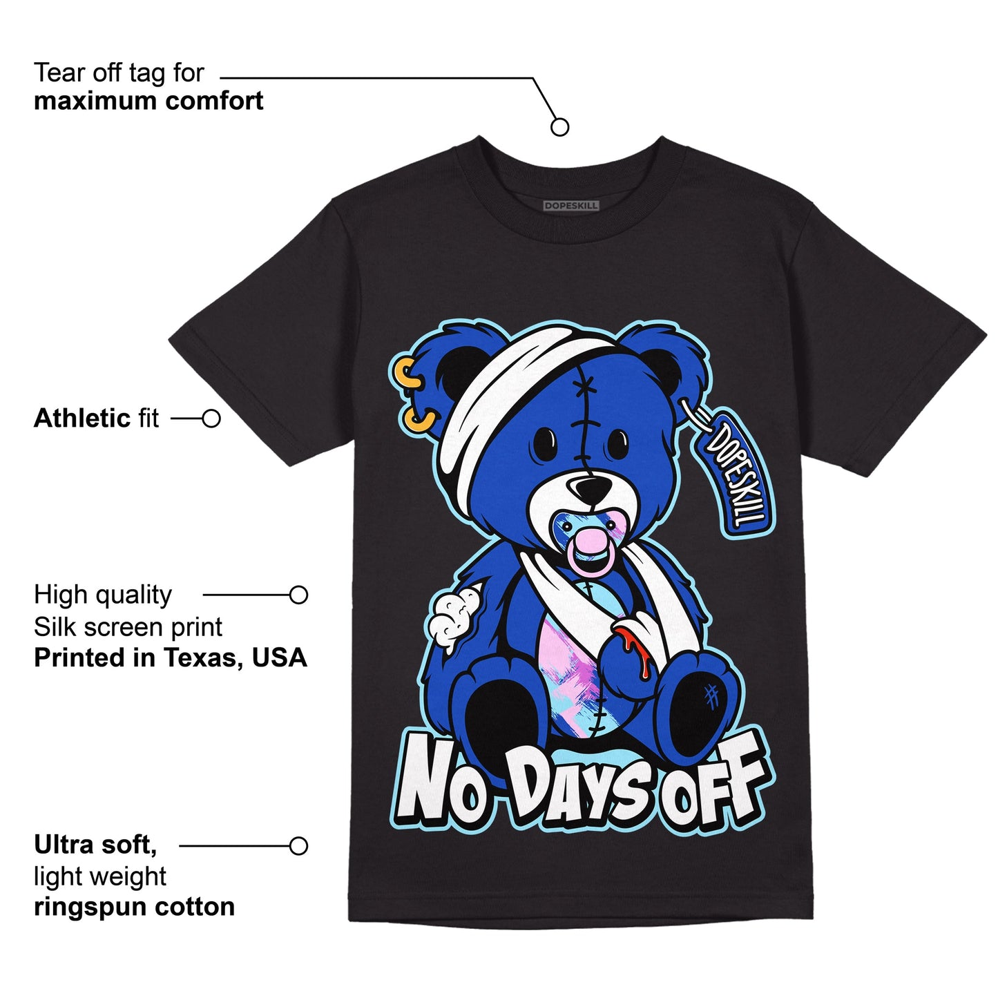 Hyper Royal 12s DopeSkill T-Shirt Hurt Bear Graphic