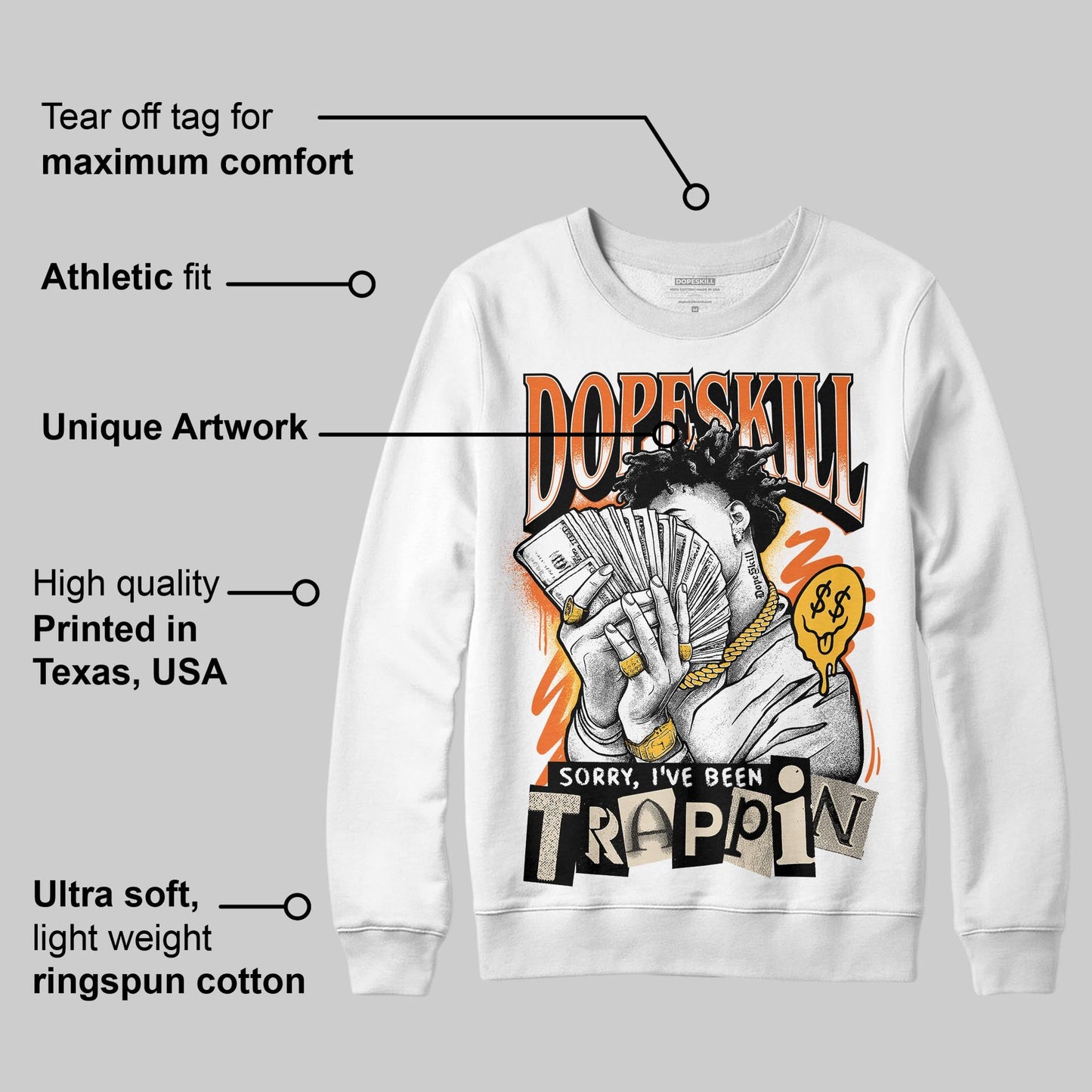 Starfish 3s DopeSkill Sweatshirt Sorry I've Been Trappin Graphic