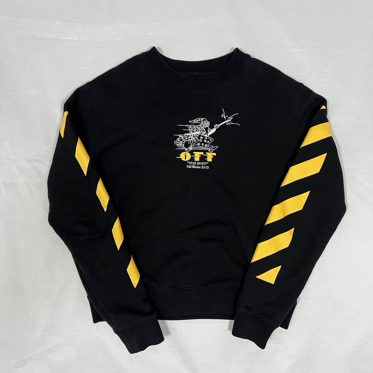 White Off White Fw20 Diag Free Wizard Crewneck Sweatshirt T-Shirts, Hoodie | FlexRushtees.com