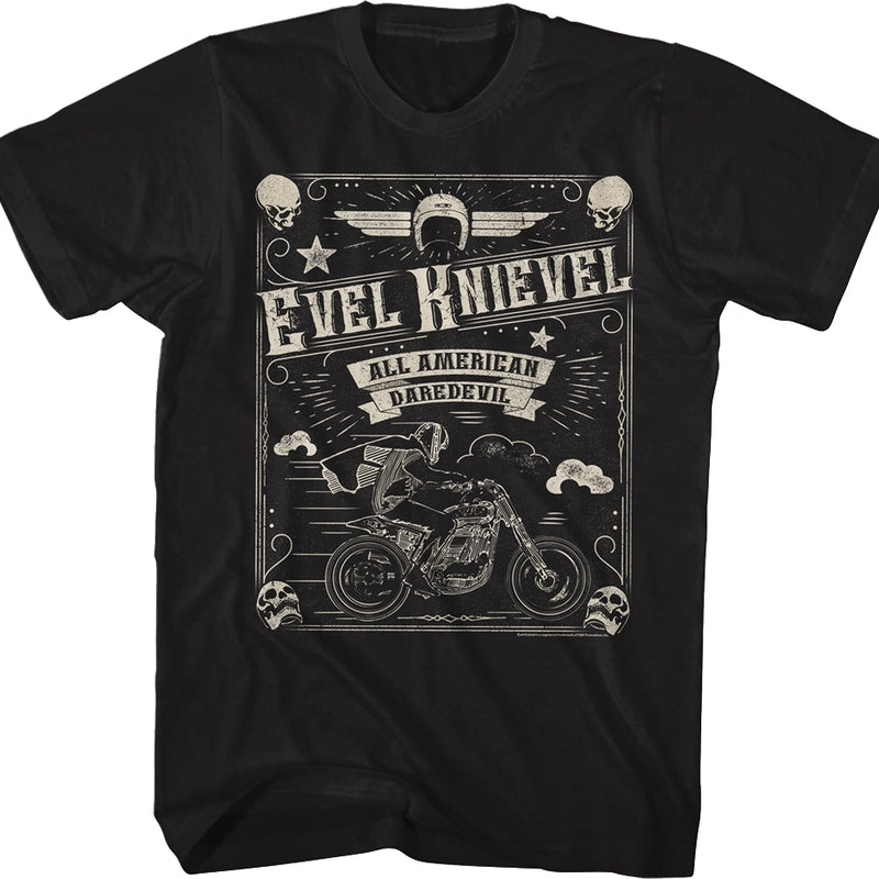 All American Daredevil Evel Knievel T-Shirt