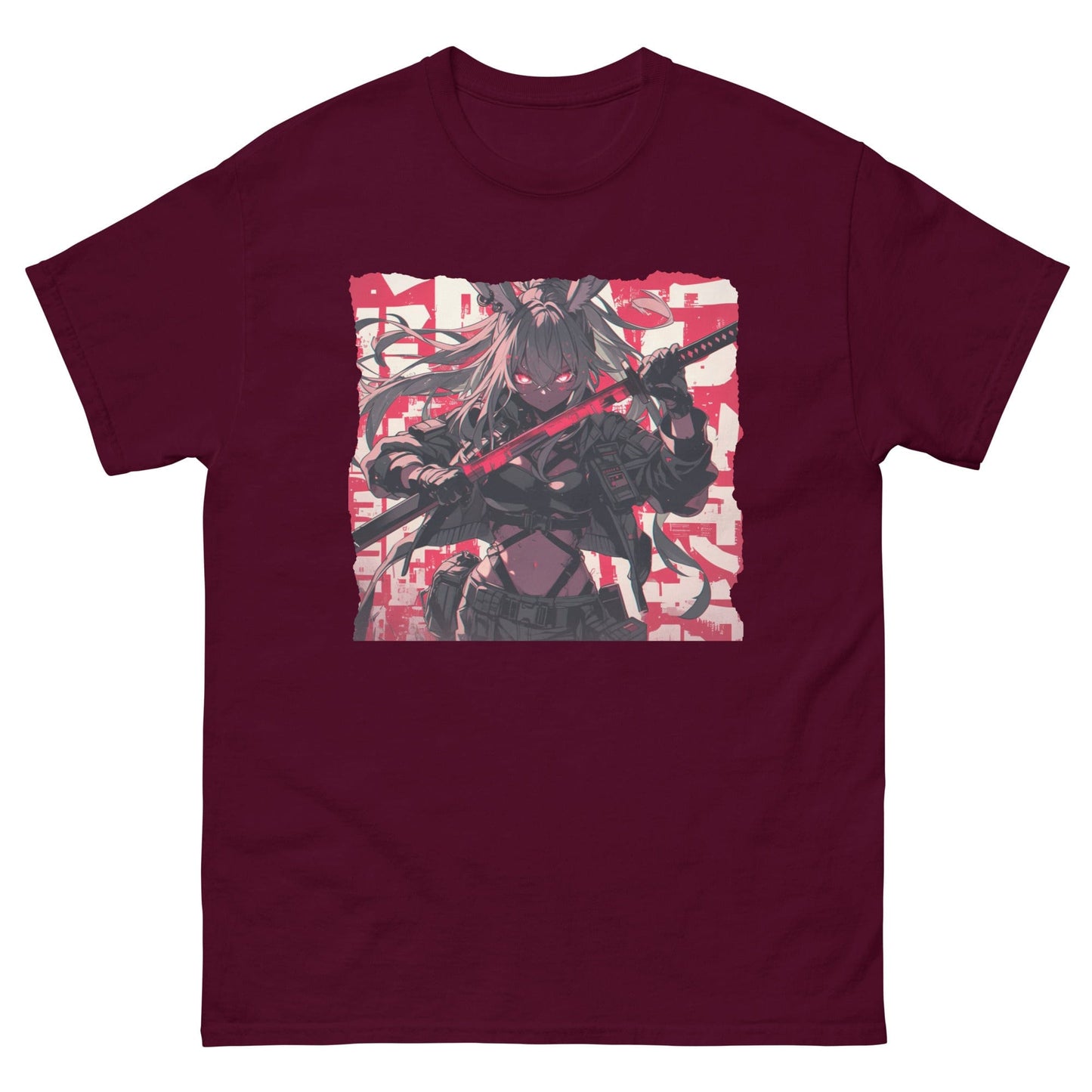 Anime Bunny Girl Cyberpunk Warrior T-Shirt