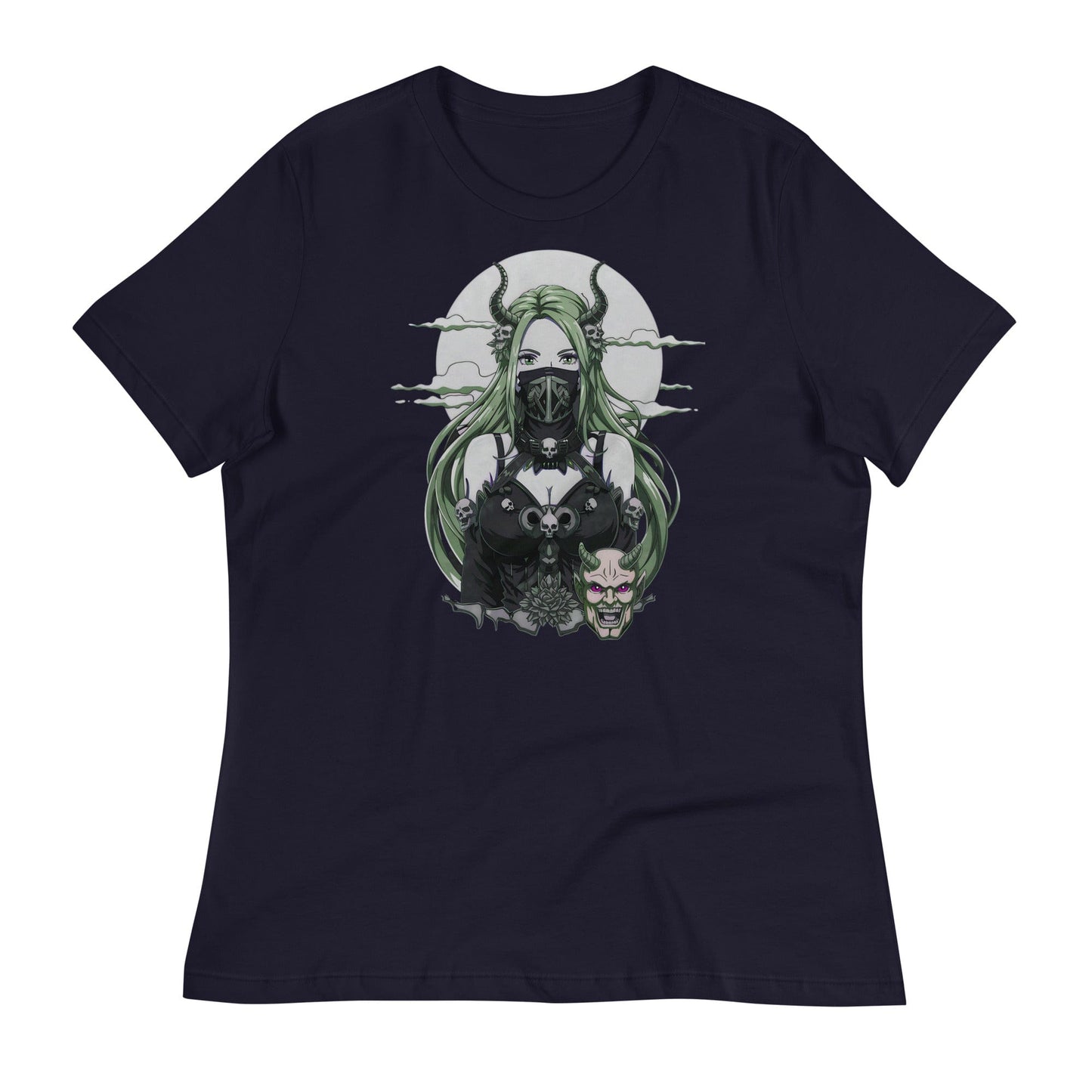 Anime Dark Fantasy Masked Otaku Demon Girl Women's Relaxed T-Shirt