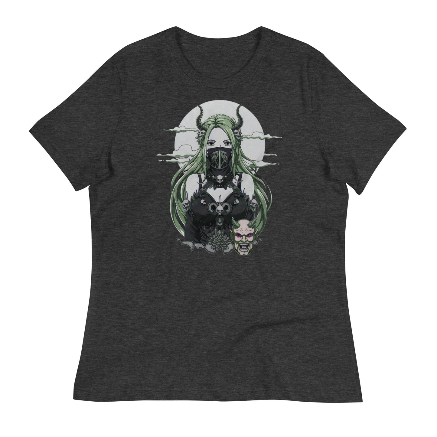 Anime Dark Fantasy Masked Otaku Demon Girl Women's Relaxed T-Shirt